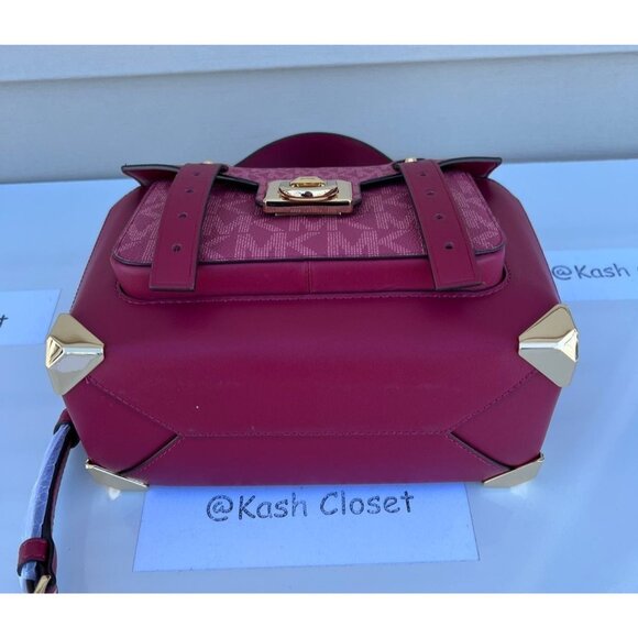Michael Kors satchel manhattan medium leather berry - Picture 10 of 11